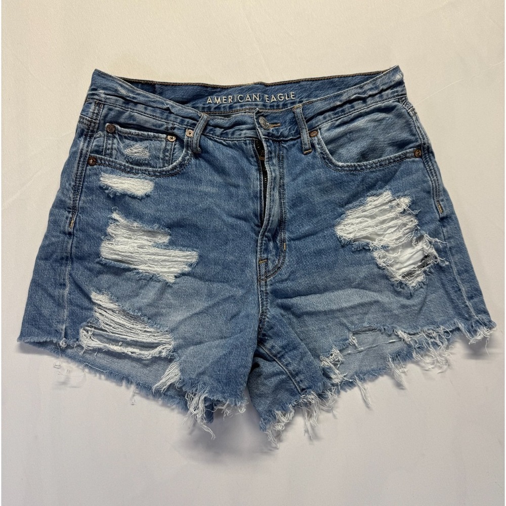 American Eagle Outfitters 90s‎ Boyfriend Shorts Womens 6 Blue Denim Distressed